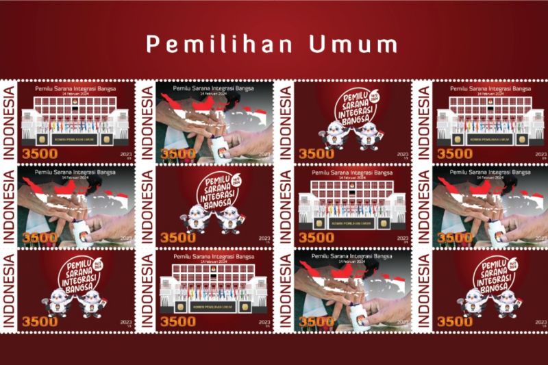 KPU Rilis Prangko Seri Pemilu Serentak 2024