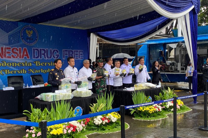 BNN RI Menghancurkan 20,9 Kilogram Sabu-sabu dan 11,34 Gram Ganja
