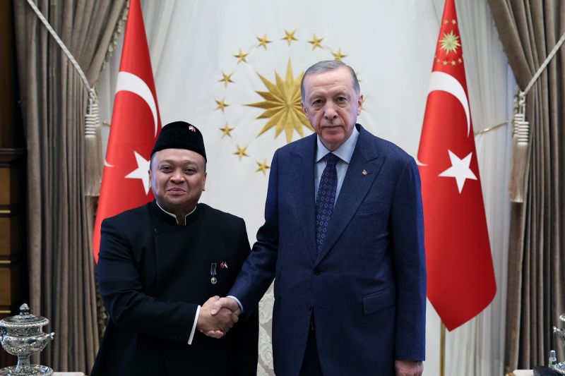 Duta Besar RI Menyerahkan Surat Kepercayaan kepada Presiden Turki Erdogan