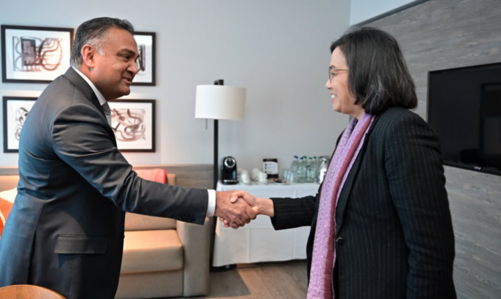 Menteri Keuangan Sri Mulyani Indrawati melakukan pertemuan dengan CEO Youtube Neal Mohan. Foto Dokumen Kemenkeu