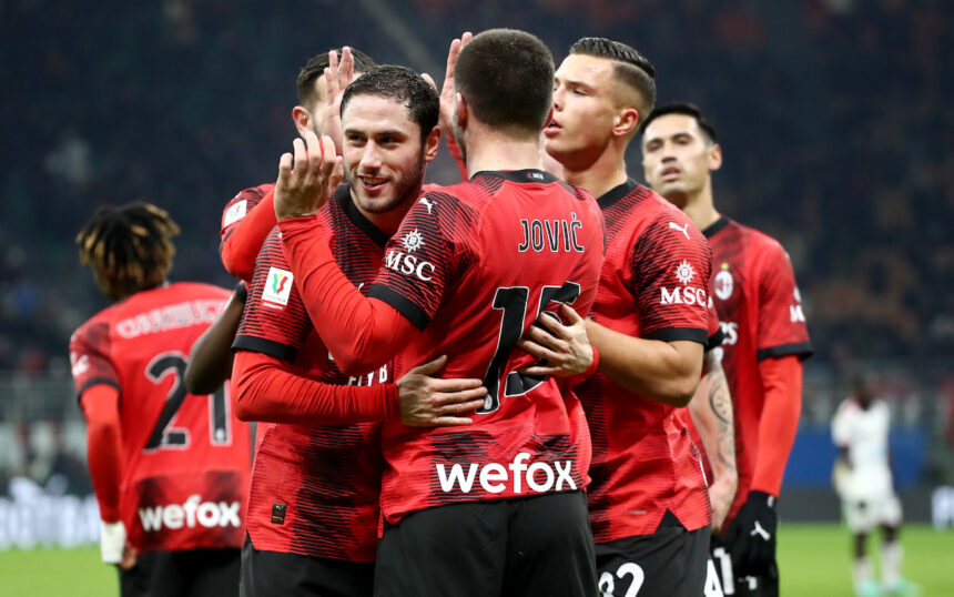 Skor Coppa Italia AC Milan Menang Telak 4-1 atas Cagliari