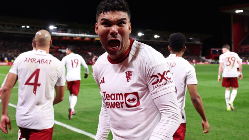 Nottingham Forest vs Man Utd : Casemiro Sumbang Gol Penting untuk Kemenangan Tipis