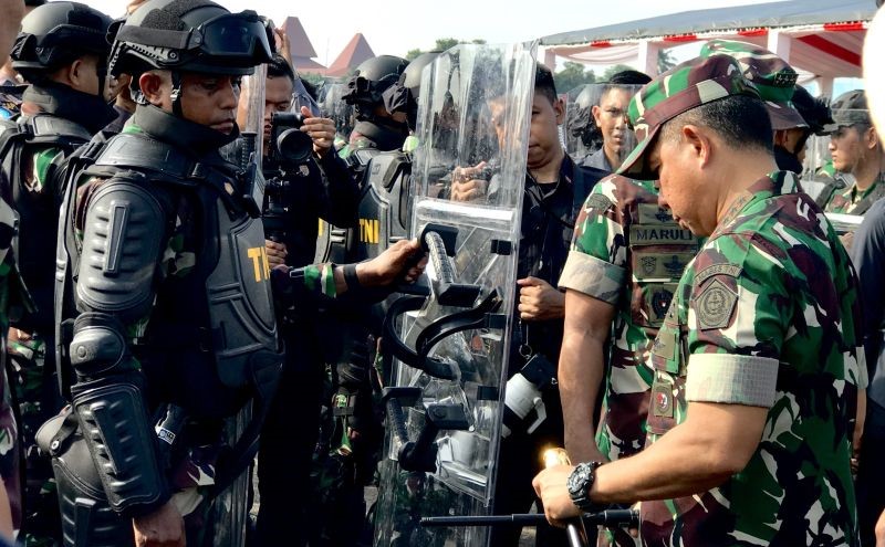 Panglima TNI Memeriksa Secara Langsung Kesiapan Pasukan untuk Mendukung Pengamanan Pemilu 2024