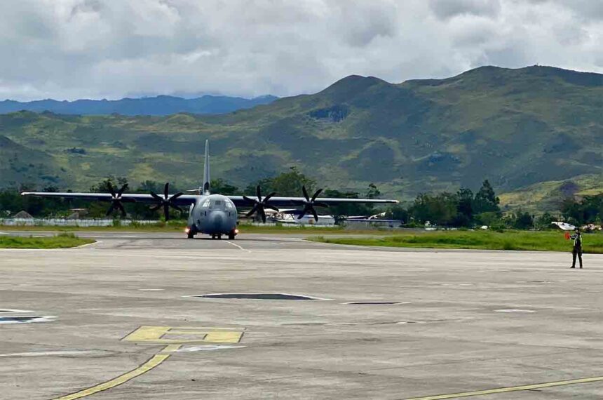 TNI AU Sukses Melakukan Uji Pendaratan C-130J Super Hercules di Wamena