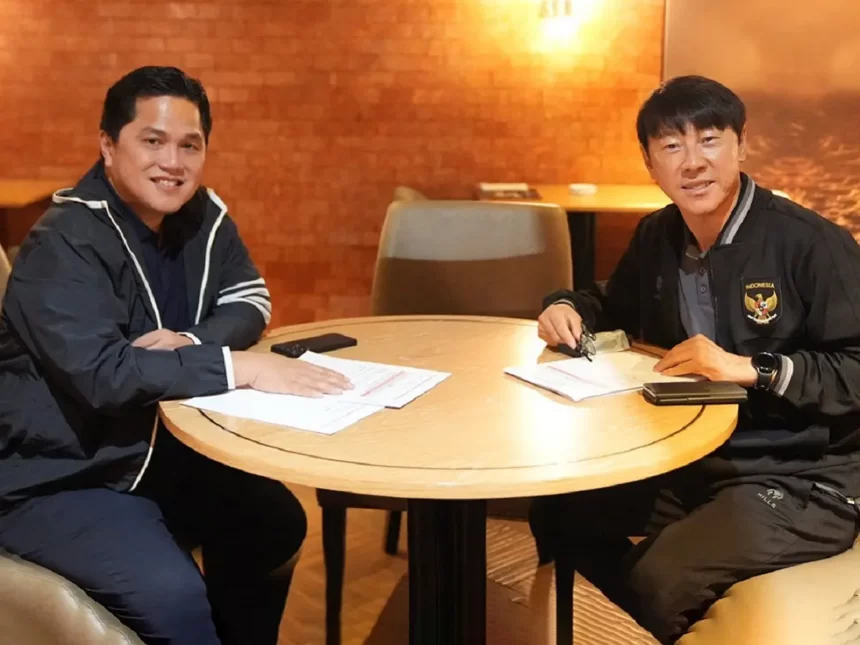 Erick Thohir Tunjukkan Sinyal Positif untuk Perpanjang Kontrak Shin Tae-yong